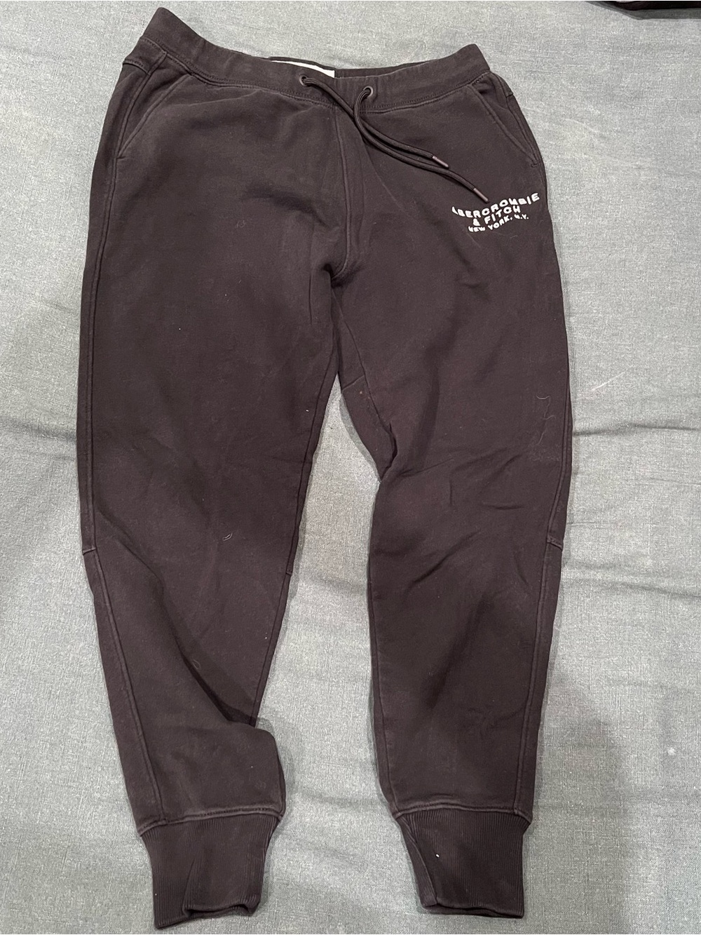 Abercrombie & Fitch Kids Black Jogger Pants with White Logo